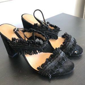 Banana Republic Fringle Suede Leather Block Heels